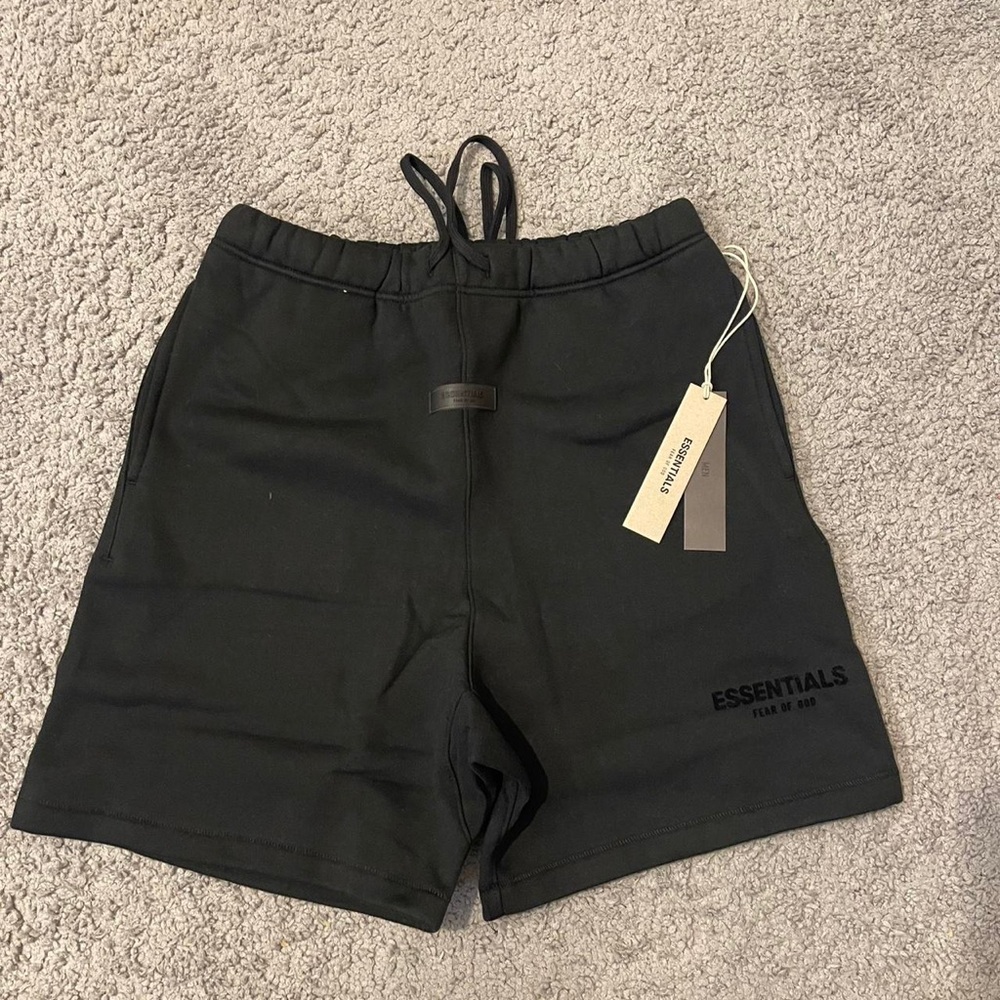 Essentials Jet Black Casual Shorts